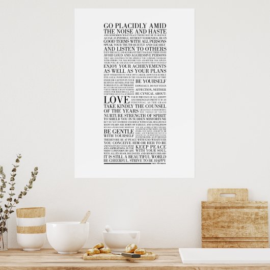 Poster Desiderata par l'affiche de Max Ehrmann (Cuisine)