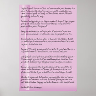 Poster Desiderata par l'affiche de Max Ehrmann