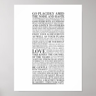 Poster Desiderata par Max Ehrmann
