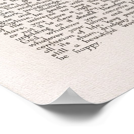 Poster DESIDERATA par Max Ehrmann=Charcoal (Coin)