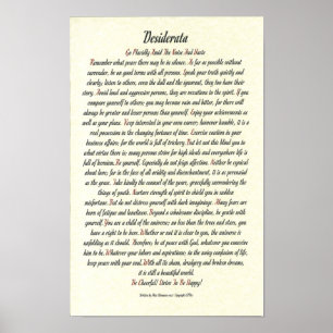 Poster DESIDERATA par Max Ehrmann - Romanesque