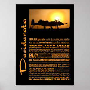 Poster Desiderata Poem Desiderata A-10 Thunderbolt