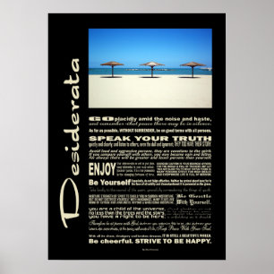 Poster Desiderata Poem Dream It Live It Beach