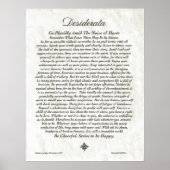 Poster DESIDERATA Poem=Max Ehrmann=Collection Parchment (Devant)