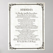 Poster DESIDERATA Poem=Max Ehrmann=Collection Parchment (Devant)
