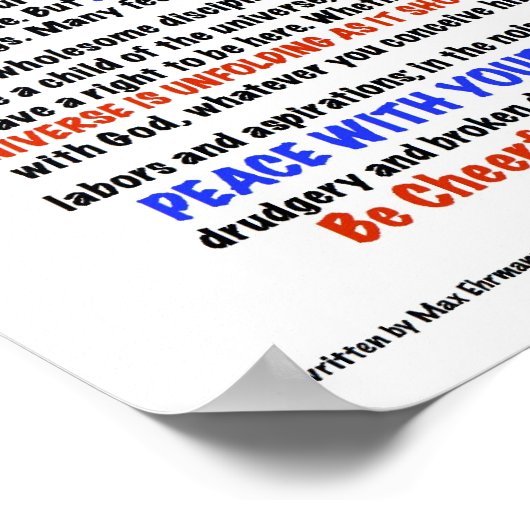 Poster DESIDERATA Poem=Max Ehrmann=LIFE Version (Coin)