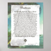 Poster DESIDERATA Poem=Max Ehrmann=Palm Beach (Devant)