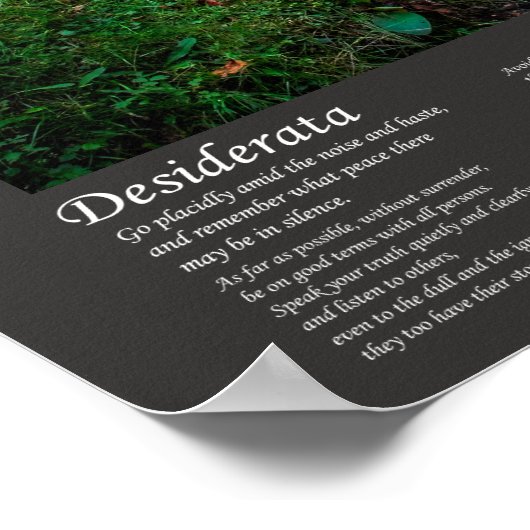 Poster Desiderata Poem - Quietly Flows The River (Coin)