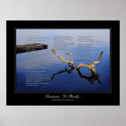 Poster Desiderata Poem - Style de galerie Bruit et Haste (Devant)