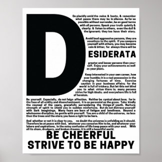 Poster DESIDERATA Poème de Max Ehrmann