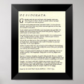 Poster DESIDERATA Poème de Max Ehrmann (Devant)
