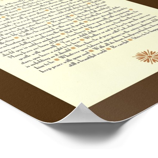 Poster DESIDERATA Poème de Max Ehrmann (Coin)