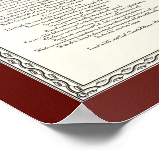 Poster DESIDERATA Poème de Max Ehrmann (Coin)