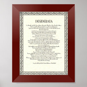 Poster DESIDERATA Poème de Max Ehrmann
