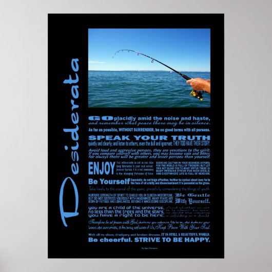 Poster Desiderata Poème Pêche Au Milieu De L'Océan (Devant)