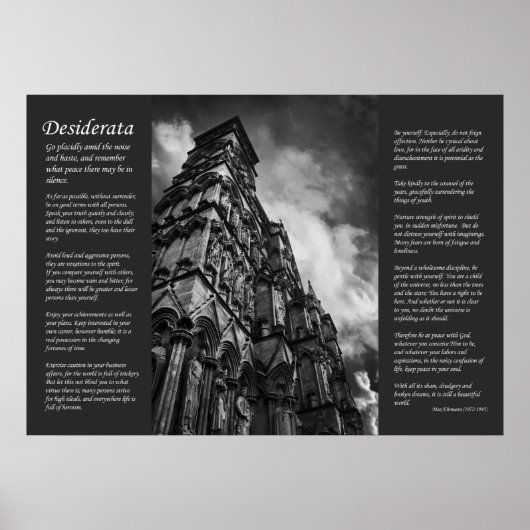Poster Desiderata - Pourcentage gothique et clergé (Devant)