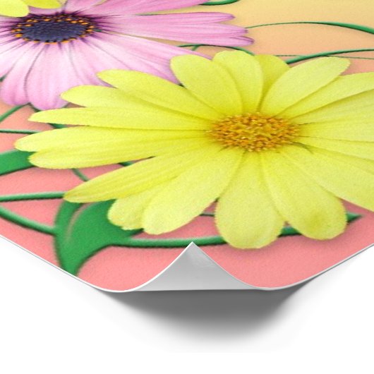 Poster Desiderata prose couleurs arc-en-ciel (Coin)