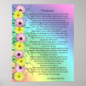 Poster Desiderata prose couleurs arc-en-ciel (Devant)
