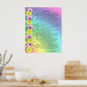 Poster Desiderata prose couleurs arc-en-ciel (Cuisine)