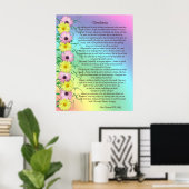 Poster Desiderata prose couleurs arc-en-ciel (Bureau à domicile)