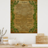 Poster Desiderata prose Gros lierre sur parchemin (Cuisine)