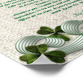 Poster Desiderata prose sur l'arrière - plan de lin irlan (Coin)