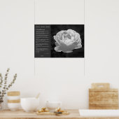 Poster Desiderata - Rose en noir et blanc (Cuisine)
