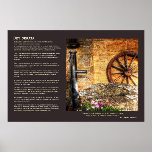 Poster Desiderata - Rustic Pump, Well et Cartwheel scène (Devant)
