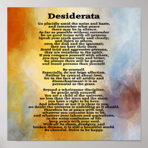 Poster Desiderata Splash of Color—