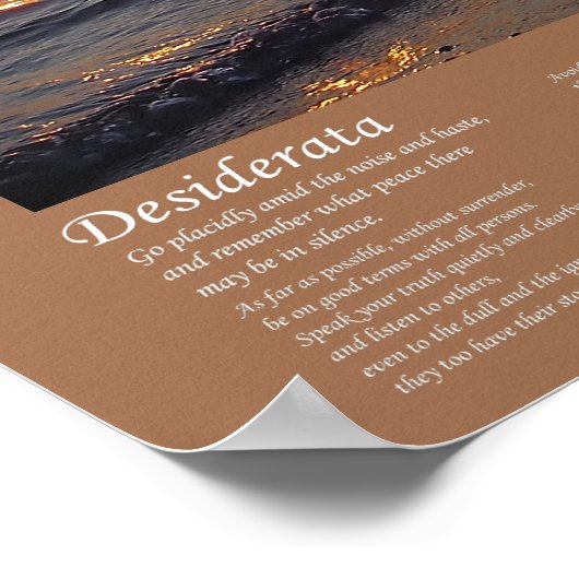 Poster Desiderata - Sunset Beach Waves (Coin)