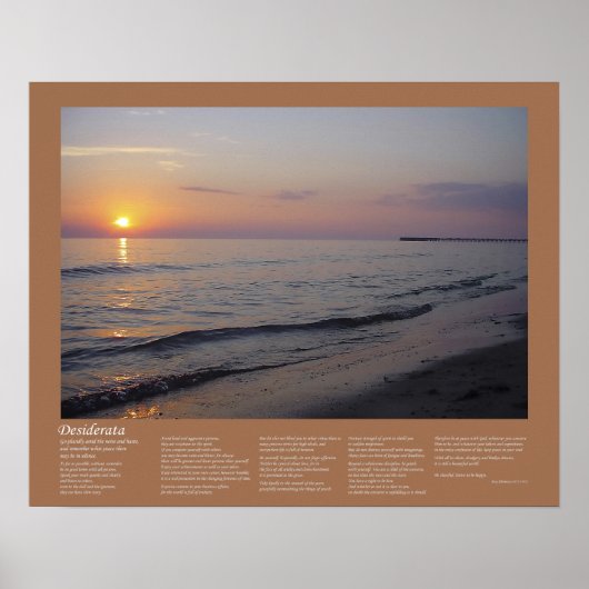 Poster Desiderata - Sunset Beach Waves (Devant)