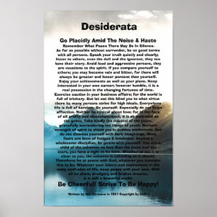 Poster Desiderata Sur L'Affiche Du Lakefront