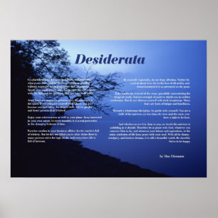 Poster Desiderata Tree par le lac
