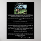 Poster Desiderata un troupeau d'éléphants en afrique Post (Devant)