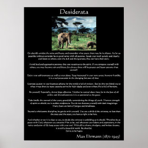 Poster Desiderata un troupeau d'éléphants en afrique Post