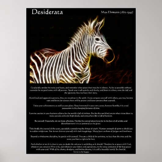 Poster Desiderata Zibra (Devant)