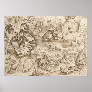 Poster Desidia (Sloth) par Pieter Bruegel l'Ancien