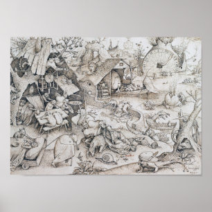 Poster Desidia (Sloth), Pieter Bruegel