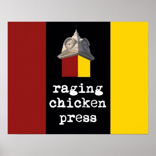 Poster design 2012 Raging Chicken Press (Devant)