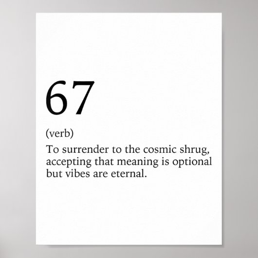 Poster Design 67 Meme Six Seven 6-7 Funny Internet Joke V (Devant)