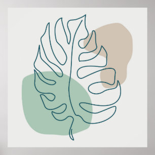 Poster Design à feuilles dorées