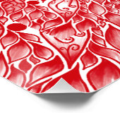 Poster Design à feuilles florales rouges (Coin)