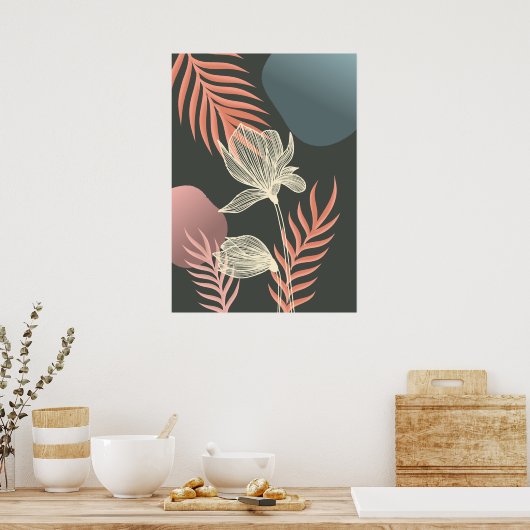 Poster Design Abstrait Art Flower - Elegant Mi (Cuisine)