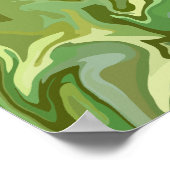 Poster Design Abstrait d'art fluide vert (Coin)