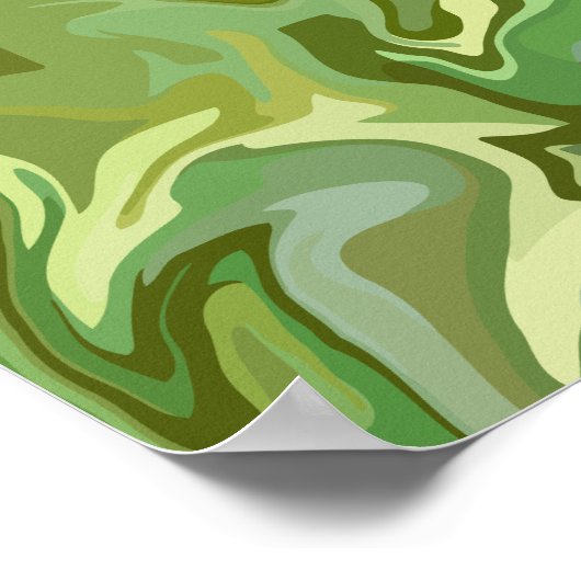 Poster Design Abstrait d'art fluide vert (Coin)
