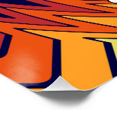 Poster Design abstrait de moulin bleu orange (Coin)