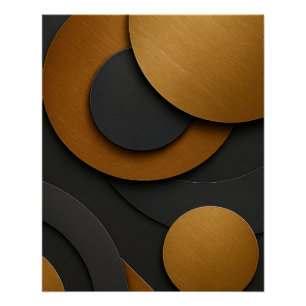 Poster Design abstrait géométrique noir et or de luxe