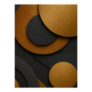 Poster Design abstrait géométrique noir et or de luxe