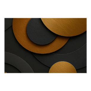 Poster Design abstrait géométrique noir et or de luxe