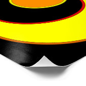 Poster Design abstrait moderne, cercles jaunes sur noir (Coin)